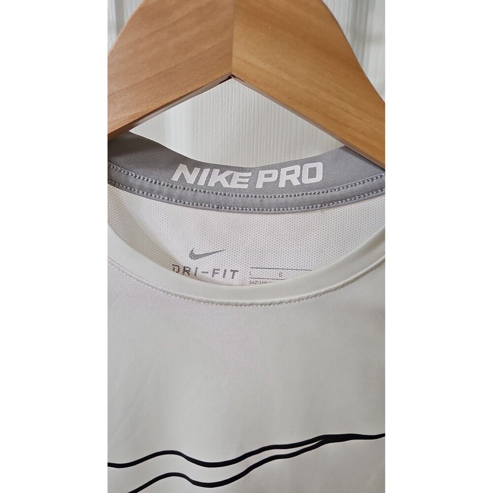 Nike Pro Dri-FIT Youth Girls Long Sleeve Compression Base Layer Top White - Picture 4 of 7